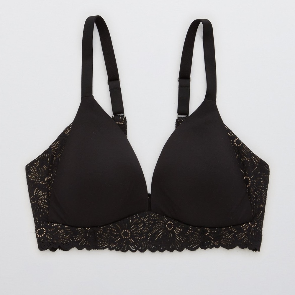 NWT Aerie Sunnie Wireless Lightly Lined Lace Trim Bra 32B